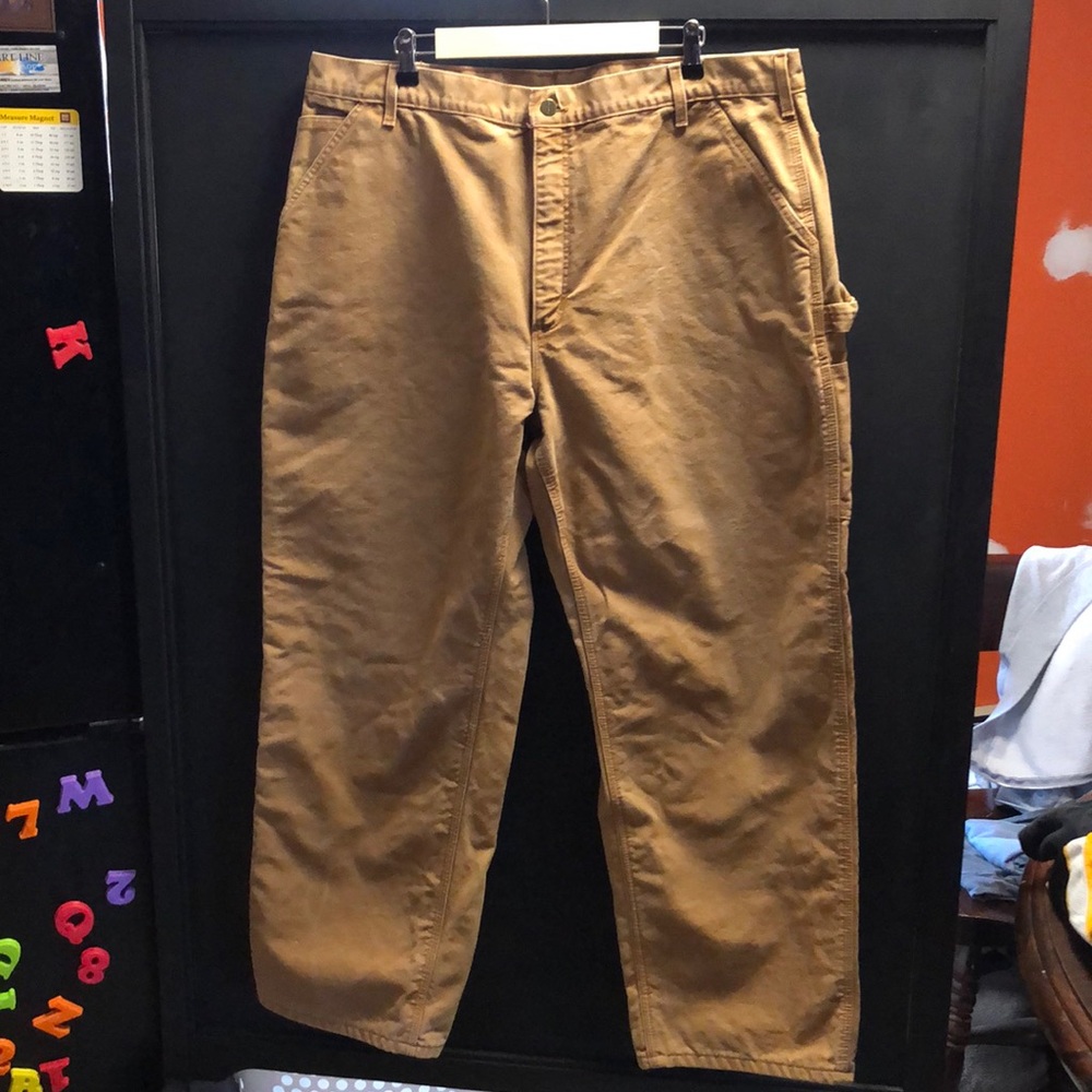 Carhartt lined pants size 42X30 tan